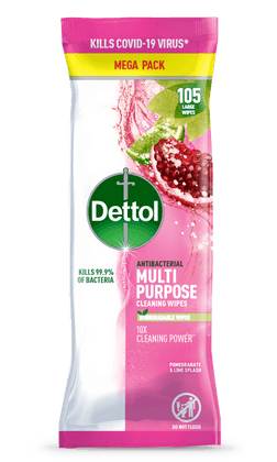 Dettol Multi Purpose Cleaning Wipes Pomegranate 105pk