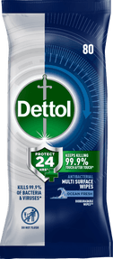 Dettol Protect 24 Multi Surface Wipes 80s