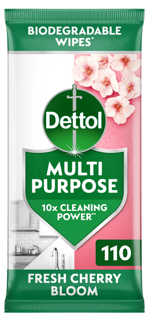 Dettol Multipurpose Cleaning Wipes Fresh Cherry Bloom 110s