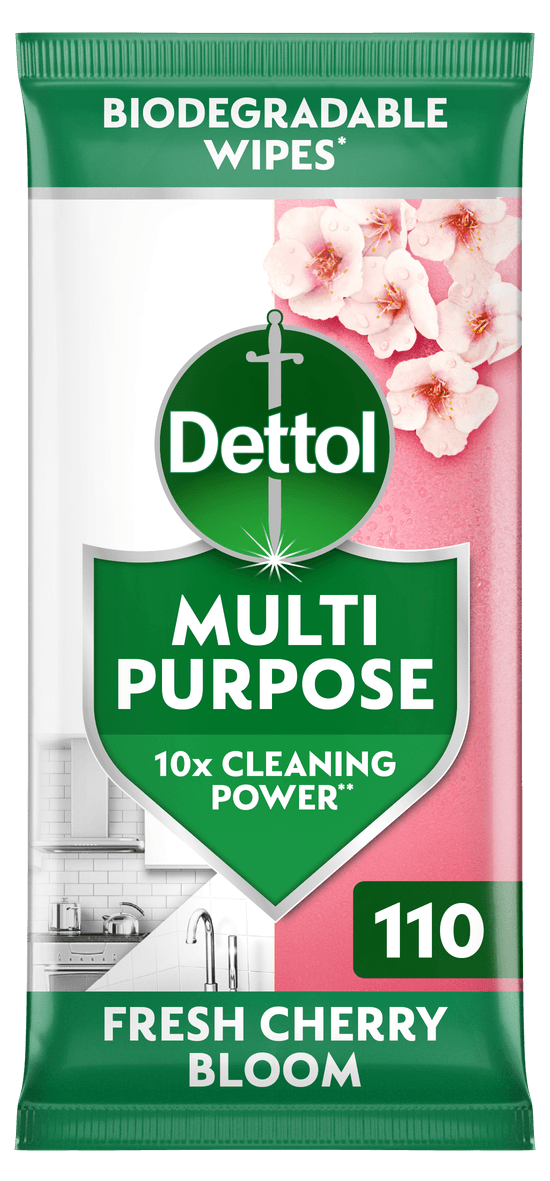 Dettol Multipurpose Cleaning Wipes Fresh Cherry Bloom 110s