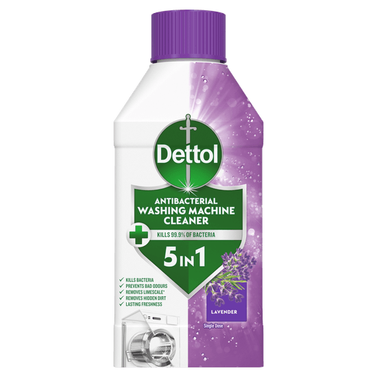 Dettol 5-in-1 Antibacterial Washing Machine Cleaner Lavender 250ml
