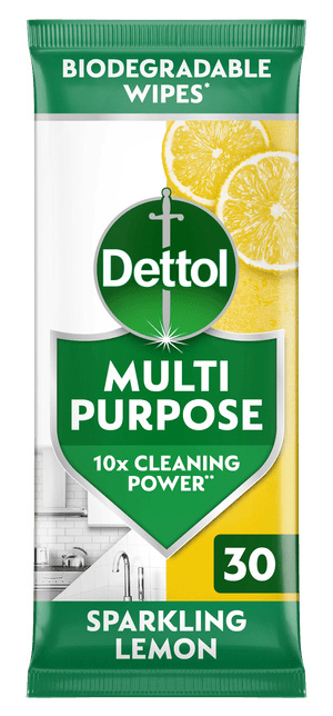 Dettol Multipurpose Cleaning Wipes Sparkling Lemon 30s