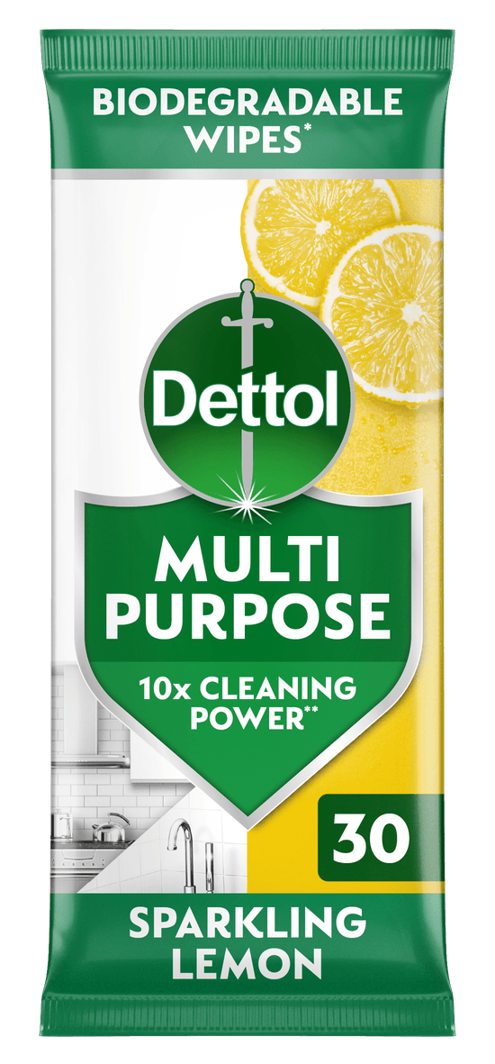 Dettol Multipurpose Cleaning Wipes Sparkling Lemon 30s