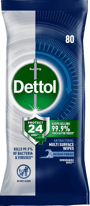 Dettol Protect 24 Multi Surface Wipes 80s