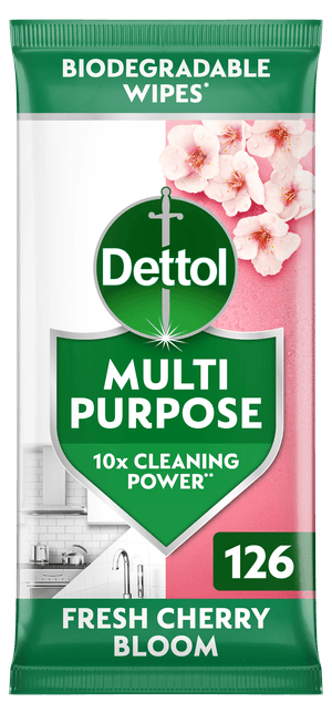Dettol Multipurpose Cleaning Wipes Fresh Cherry Bloom 126s