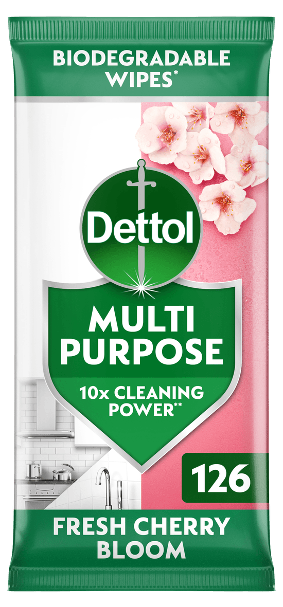 Dettol Multipurpose Cleaning Wipes Fresh Cherry Bloom 126s
