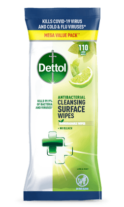 Dettol Cleansing Surface Wipes Lime & Mint 