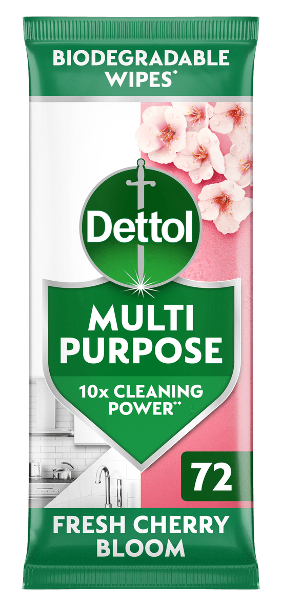 Dettol Multipurpose Cleaning Wipes Fresh Cherry Bloom 72s