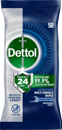 Dettol Protect 24 Multi Surface Wipes 50s