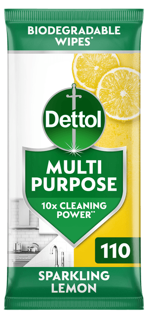 Dettol Multipurpose Cleaning Wipes Sparkling Lemon 110s