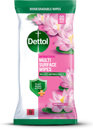 Dettol Antibacterial Disinfectant Wipes Waterlily 80s