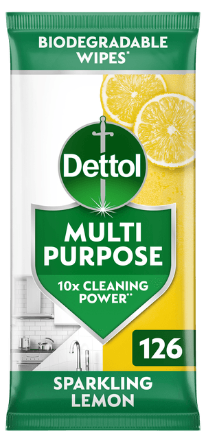 Dettol Multipurpose Cleaning Wipes Sparkling Lemon 126s