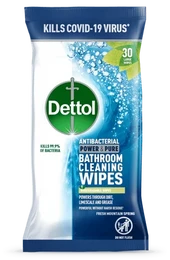 Dettol Power & Pure Bathroom Wipes 30pk