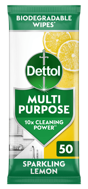 Dettol Multipurpose Cleaning Wipes Sparkling Lemon 50s