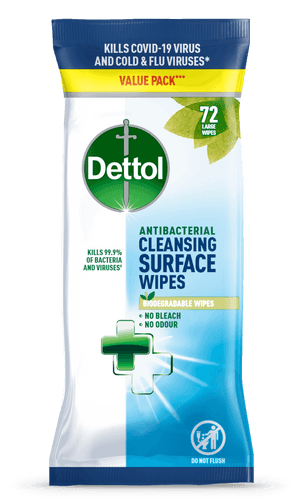 Dettol Antibacterial Cleansing Surface W 72 Large Clean 99.9% XXL 