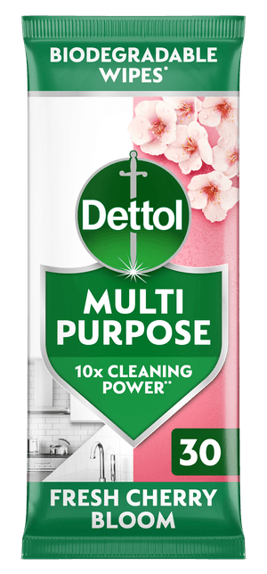 Dettol Multipurpose Cleaning Wipes Fresh Cherry Bloom 30s