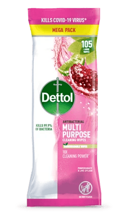 Dettol Multi Purpose Cleaning Wipes Pomegranate 105pk