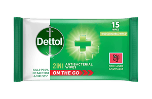 Dettol On The Go 2in1 Antibacterial Wipes 15s